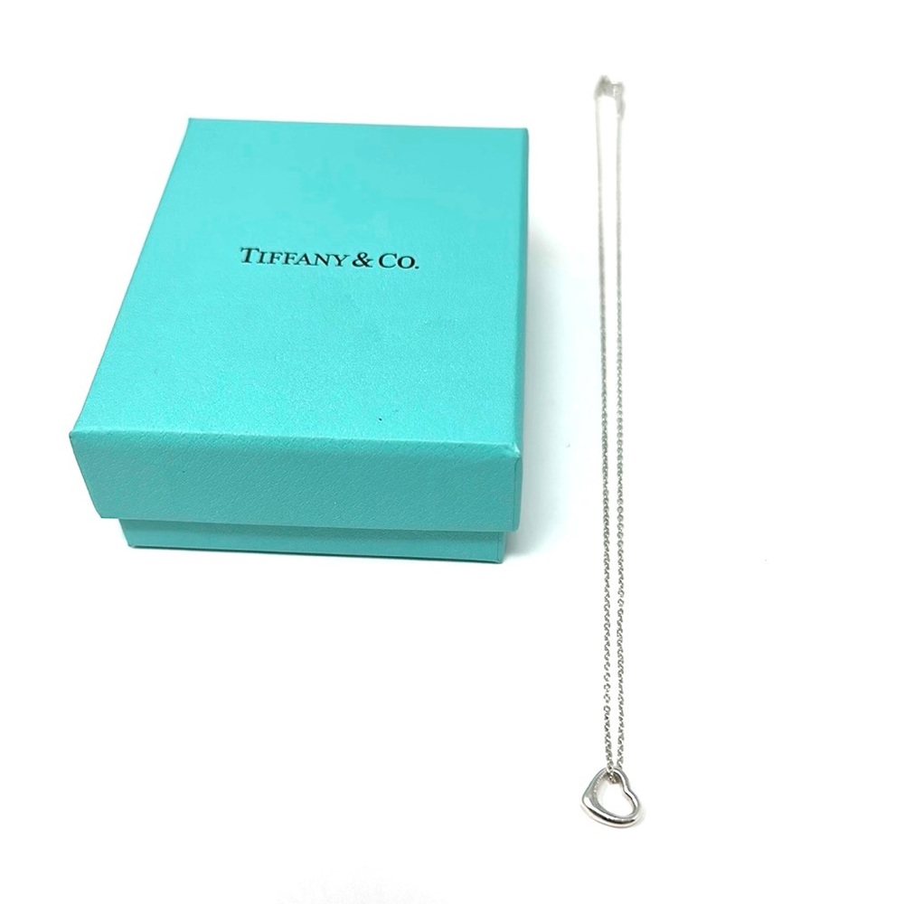 Authentic Tiffany & CO. Elsa Peretti Mini Open Heart Necklace. - Picture 13 of 13